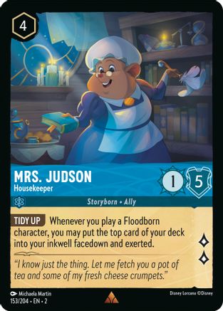 Mrs. Judson - Housekeeper (153/204) - Rise of the Floodborn Cold Foil - Premium Lorcana Single from Rise of the Floodborn - Just $0.14! Shop now at Game Crave Tournament Store