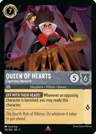 Queen of Hearts - Capricious Monarch (192/204) - Rise of the Floodborn - Premium Lorcana Single from Rise of the Floodborn - Just $0.08! Shop now at Game Crave Tournament Store