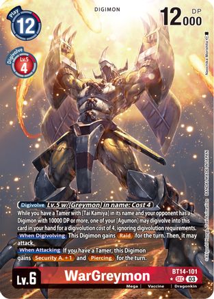 WarGreymon (Alternate Art) (BT14-101) - Blast Ace Foil - Premium Digimon Single from Bandai - Just $8.43! Shop now at Game Crave Tournament Store