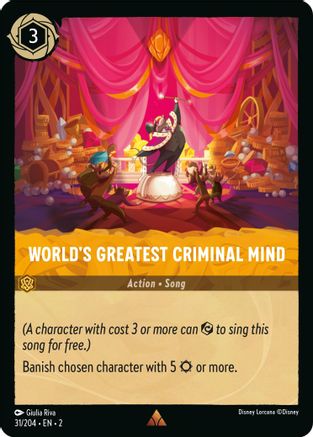 World's Greatest Criminal Mind (31/204) - Rise of the Floodborn - Premium Lorcana Single from Rise of the Floodborn - Just $0.15! Shop now at Game Crave Tournament Store