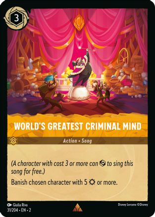 World's Greatest Criminal Mind (31/204) - Rise of the Floodborn Cold Foil - Premium Lorcana Single from Rise of the Floodborn - Just $0.89! Shop now at Game Crave Tournament Store