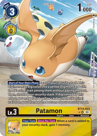 Patamon (Alternate Art) (BT14-033) - Blast Ace Foil - Premium Digimon Single from Bandai - Just $4.10! Shop now at Game Crave Tournament Store