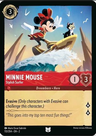 Minnie Mouse - Stylish Surfer (113/204) - Rise of the Floodborn - Premium Lorcana Single from Rise of the Floodborn - Just $0.09! Shop now at Game Crave Tournament Store