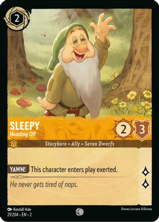 Sleepy - Nodding Off (21/204) - Rise of the Floodborn Cold Foil - Premium Lorcana Single from Rise of the Floodborn - Just $0.08! Shop now at Game Crave Tournament Store