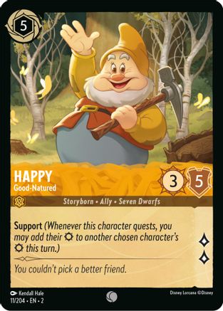 Happy - Good-Natured (11/204) - Rise of the Floodborn Cold Foil - Premium Lorcana Single from Rise of the Floodborn - Just $0.08! Shop now at Game Crave Tournament Store