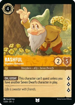 Bashful - Hopeless Romantic (1/204) - Rise of the Floodborn Cold Foil - Premium Lorcana Single from Rise of the Floodborn - Just $0.11! Shop now at Game Crave Tournament Store
