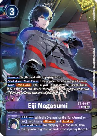 Eiji Nagasumi (Alternate Art) (BT14-087) - Blast Ace Foil - Premium Digimon Single from Bandai - Just $4.75! Shop now at Game Crave Tournament Store