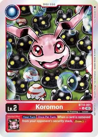 Koromon (Blast Ace Box Promotion Pack) (BT14-001) - Blast Ace Foil - Premium Digimon Single from Bandai - Just $1.62! Shop now at Game Crave Tournament Store