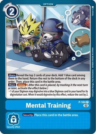 Mental Training (Blast Ace Box Topper) (P-104) - Digimon Promotion Cards Foil - Premium Digimon Single from Bandai - Just $1.05! Shop now at Game Crave Tournament Store