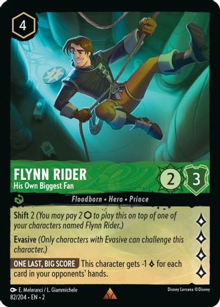 Flynn Rider - His Own Biggest Fan (82/204) - Rise of the Floodborn - Premium Lorcana Single from Rise of the Floodborn - Just $0.09! Shop now at Game Crave Tournament Store