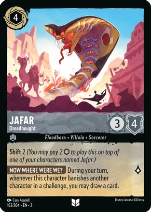 Jafar - Dreadnought (183/204) - Rise of the Floodborn - Premium Lorcana Single from Rise of the Floodborn - Just $0.09! Shop now at Game Crave Tournament Store