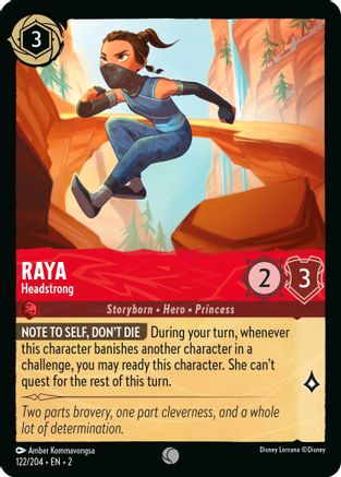 Raya - Headstrong (122/204) - Rise of the Floodborn - Premium Lorcana Single from Rise of the Floodborn - Just $0.08! Shop now at Game Crave Tournament Store