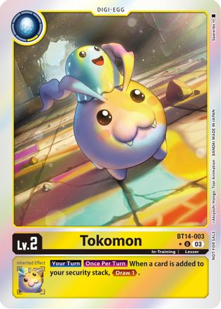 Tokomon (Blast Ace Box Promotion Pack) (BT14-003) - Blast Ace Foil - Premium Digimon Single from Bandai - Just $0.28! Shop now at Game Crave Tournament Store