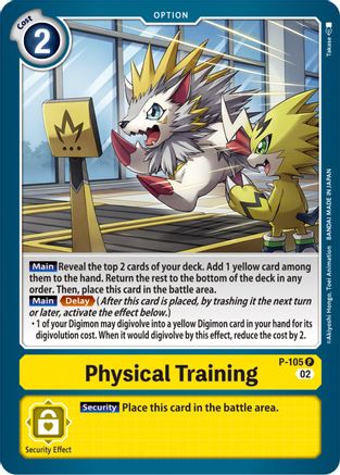 Physical Training (Blast Ace Box Topper) (P-105) - Digimon Promotion Cards Foil - Premium Digimon Single from Bandai - Just $0.82! Shop now at Game Crave Tournament Store
