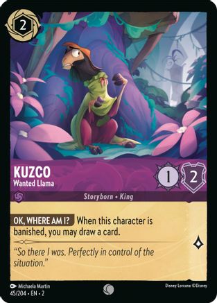 Kuzco - Wanted Llama (45/204) - Rise of the Floodborn - Premium Lorcana Single from Rise of the Floodborn - Just $0.08! Shop now at Game Crave Tournament Store