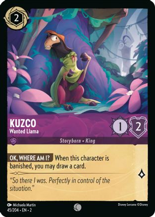 Kuzco - Wanted Llama (45/204) - Rise of the Floodborn Cold Foil - Premium Lorcana Single from Rise of the Floodborn - Just $0.17! Shop now at Game Crave Tournament Store
