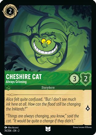 Cheshire Cat - Always Grinning (74/204) - Rise of the Floodborn Cold Foil - Premium Lorcana Single from Rise of the Floodborn - Just $0.10! Shop now at Game Crave Tournament Store