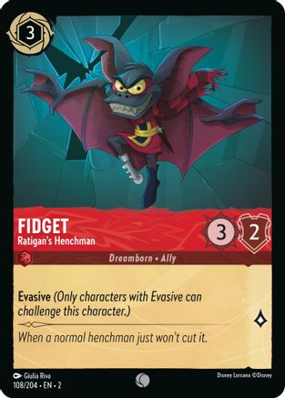 Fidget - Ratigan's Henchman (108/204) - Rise of the Floodborn Cold Foil - Premium Lorcana Single from Rise of the Floodborn - Just $0.08! Shop now at Game Crave Tournament Store