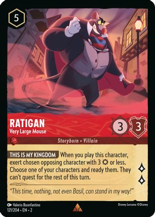 Ratigan - Very Large Mouse (121/204) - Rise of the Floodborn Cold Foil - Premium Lorcana Single from Rise of the Floodborn - Just $0.21! Shop now at Game Crave Tournament Store