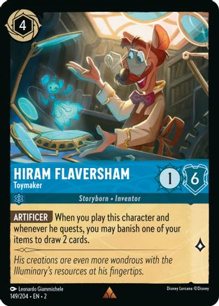 Hiram Flaversham - Toymaker (149/204) - Rise of the Floodborn - Premium Lorcana Single from Rise of the Floodborn - Just $0.19! Shop now at Game Crave Tournament Store