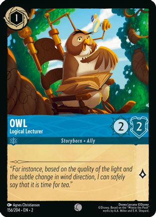 Owl - Logical Lecturer (156/204) - Rise of the Floodborn - Premium Lorcana Single from Rise of the Floodborn - Just $0.08! Shop now at Game Crave Tournament Store