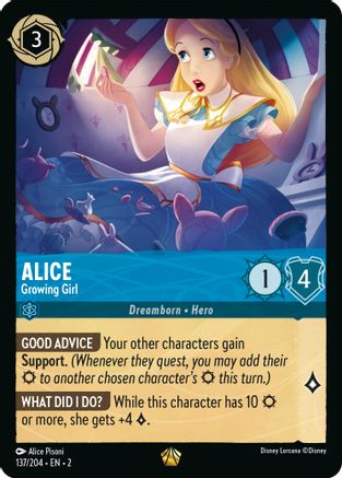 Alice - Growing Girl (137/204) - Rise of the Floodborn - Premium Lorcana Single from Rise of the Floodborn - Just $1.28! Shop now at Game Crave Tournament Store