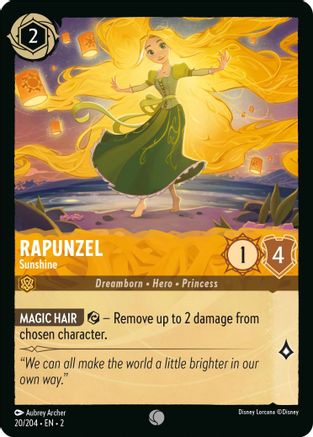 Rapunzel - Sunshine (20/204) - Rise of the Floodborn - Premium Lorcana Single from Rise of the Floodborn - Just $0.08! Shop now at Game Crave Tournament Store