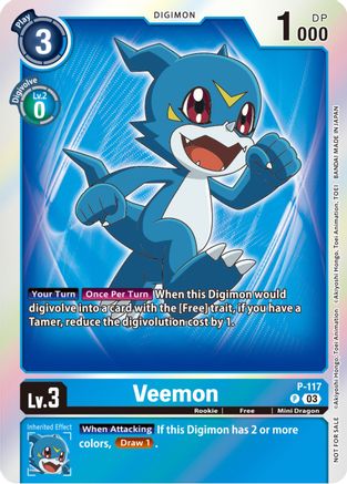 Veemon - P-117 (Tamer Party Pack -The Beginning- Ver. 2.0) (P-117) - Digimon Promotion Cards Foil - Premium Digimon Single from Bandai - Just $1! Shop now at Game Crave Tournament Store