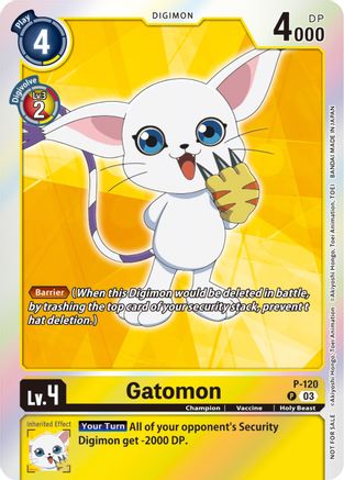 Gatomon - P-120 (Tamer Party Pack -The Beginning- Ver. 2.0) (P-120) - Digimon Promotion Cards Foil - Premium Digimon Single from Bandai - Just $0.16! Shop now at Game Crave Tournament Store