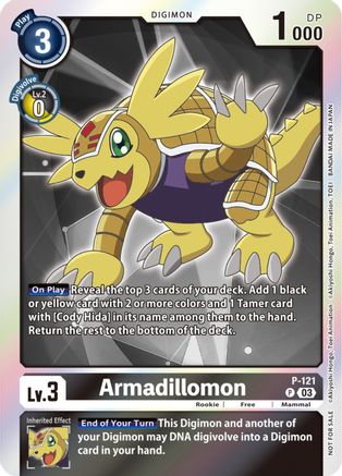Armadillomon - P-121 (Tamer Party Pack -The Beginning- Ver. 2.0) (P-121) - Digimon Promotion Cards Foil - Premium Digimon Single from Bandai - Just $1.23! Shop now at Game Crave Tournament Store