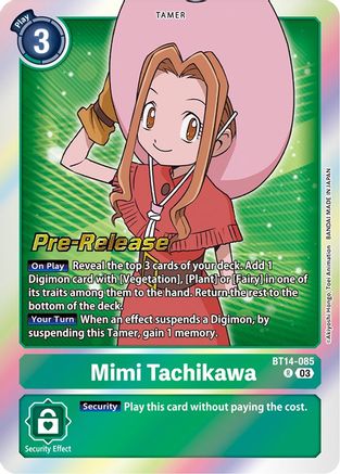 Mimi Tachikawa (BT14-085) - Blast Ace Pre-Release Cards Foil - Premium Digimon Single from Bandai - Just $0.10! Shop now at Game Crave Tournament Store