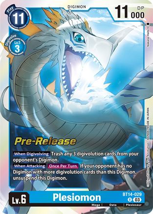 Plesiomon (BT14-029) - Blast Ace Pre-Release Cards Foil - Premium Digimon Single from Bandai - Just $0.11! Shop now at Game Crave Tournament Store