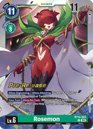 Rosemon (BT14-053) - Blast Ace Pre-Release Cards Foil - Premium Digimon Single from Bandai - Just $0.19! Shop now at Game Crave Tournament Store
