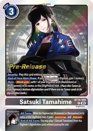 Satsuki Tamahime (BT14-086) - Blast Ace Pre-Release Cards Foil - Premium Digimon Single from Bandai - Just $0.16! Shop now at Game Crave Tournament Store