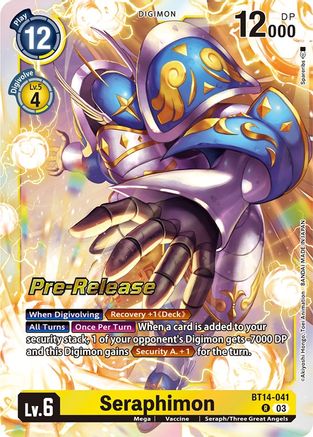 Seraphimon (BT14-041) - Blast Ace Pre-Release Cards Foil - Premium Digimon Single from Bandai - Just $0.14! Shop now at Game Crave Tournament Store