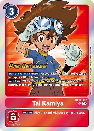 Tai Kamiya (BT14-082) - Blast Ace Pre-Release Cards Foil - Premium Digimon Single from Bandai - Just $0.11! Shop now at Game Crave Tournament Store