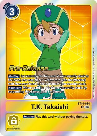T.K. Takaishi (BT14-084) - Blast Ace Pre-Release Cards Foil - Premium Digimon Single from Bandai - Just $0.14! Shop now at Game Crave Tournament Store