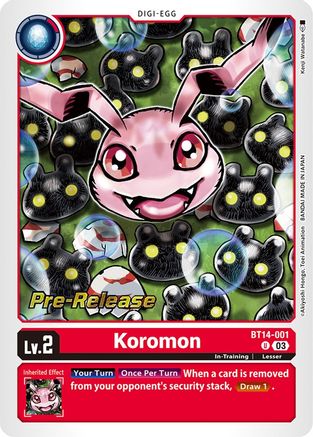 Koromon (BT14-001) - Blast Ace Pre-Release Cards Foil - Premium Digimon Single from Bandai - Just $4.39! Shop now at Game Crave Tournament Store