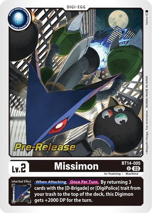 Missimon (BT14-005) - Blast Ace Pre-Release Cards Foil - Premium Digimon Single from Bandai - Just $0.32! Shop now at Game Crave Tournament Store