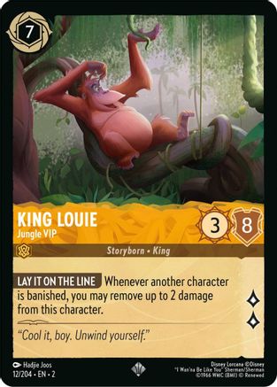 King Louie - Jungle VIP (12/204) - Rise of the Floodborn - Premium Lorcana Single from Rise of the Floodborn - Just $0.08! Shop now at Game Crave Tournament Store