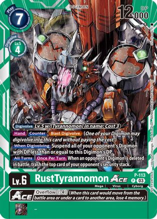 RustTyrannomon Ace - P-113 (3rd Anniversary Survey Pack) (P-113) - Digimon Promotion Cards - Premium Digimon Single from Bandai - Just $1.97! Shop now at Game Crave Tournament Store
