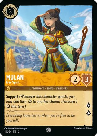 Mulan - Free Spirit (15/204) - Rise of the Floodborn - Premium Lorcana Single from Rise of the Floodborn - Just $0.08! Shop now at Game Crave Tournament Store