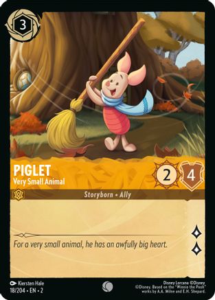 Piglet - Very Small Animal (18/204) - Rise of the Floodborn Cold Foil - Premium Lorcana Single from Rise of the Floodborn - Just $0.08! Shop now at Game Crave Tournament Store