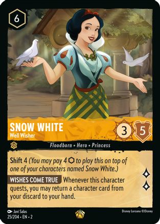 Snow White - Well Wisher (25/204) - Rise of the Floodborn Cold Foil - Premium Lorcana Single from Rise of the Floodborn - Just $2.60! Shop now at Game Crave Tournament Store