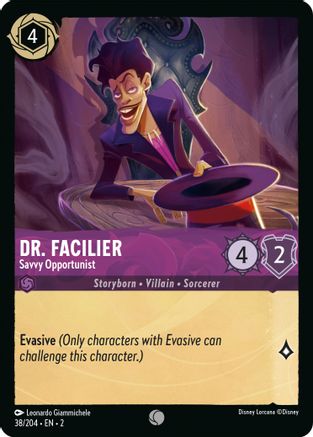 Dr. Facilier - Savvy Opportunist (38/204) - Rise of the Floodborn - Premium Lorcana Single from Rise of the Floodborn - Just $0.08! Shop now at Game Crave Tournament Store