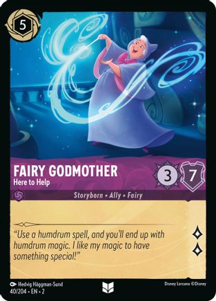 Fairy Godmother - Here to Help (40/204) - Rise of the Floodborn - Premium Lorcana Single from Rise of the Floodborn - Just $0.08! Shop now at Game Crave Tournament Store