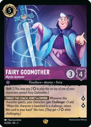 Fairy Godmother - Mystic Armorer (41/204) - Rise of the Floodborn - Premium Lorcana Single from Rise of the Floodborn - Just $0.62! Shop now at Game Crave Tournament Store