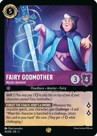 Fairy Godmother - Mystic Armorer (41/204) - Rise of the Floodborn Cold Foil - Premium Lorcana Single from Rise of the Floodborn - Just $2.10! Shop now at Game Crave Tournament Store