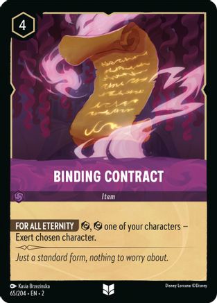 Binding Contract (65/204) - Rise of the Floodborn - Premium Lorcana Single from Rise of the Floodborn - Just $0.08! Shop now at Game Crave Tournament Store