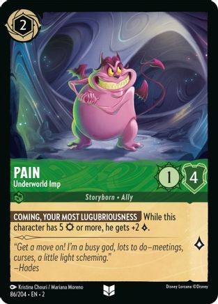 Pain - Underworld Imp (86/204) - Rise of the Floodborn Cold Foil - Premium Lorcana Single from Rise of the Floodborn - Just $0.08! Shop now at Game Crave Tournament Store